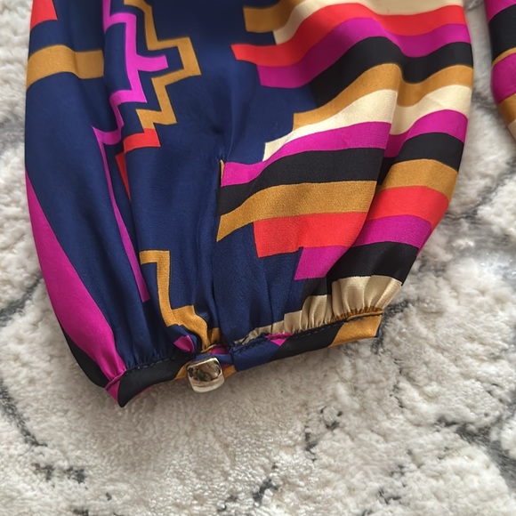 Alice and Trixie - Navy and Fuchsia Silk Long Sleeve Mini Shift Dress - EUC - S - Picture 7 of 7